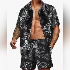 Men's Flower Hawaiian 2 Piece Set